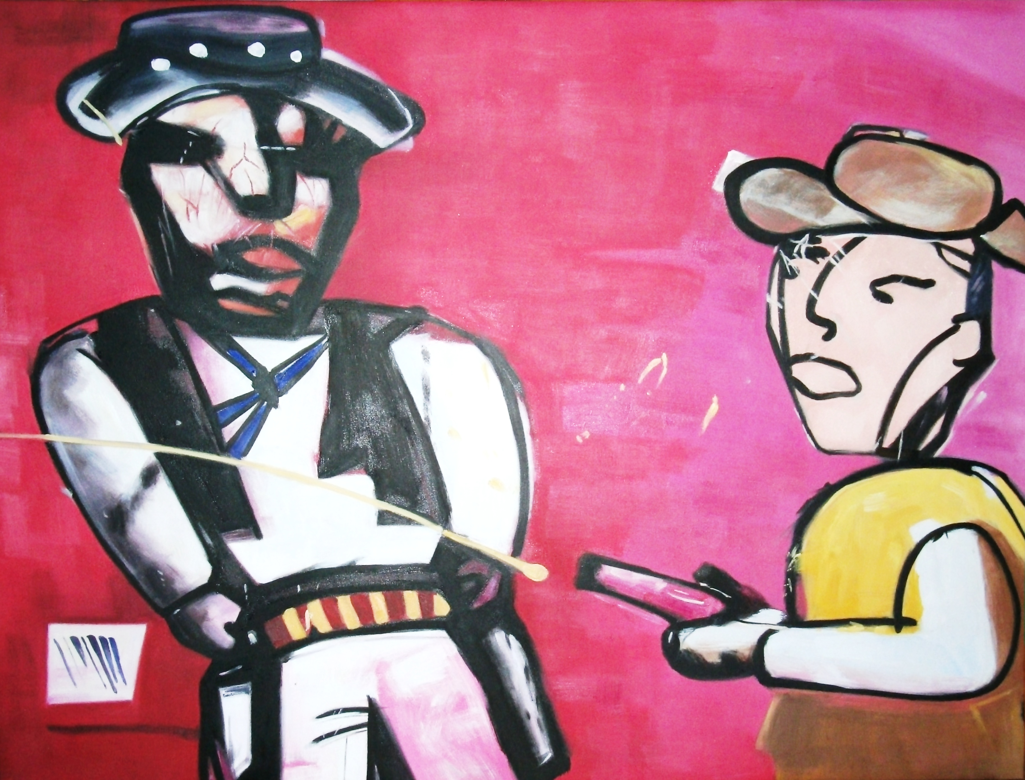 Billy the Kid (eigen bewerking van schilderij Herman Brood) - Olieverf op Canvas - 75 x 100 cm